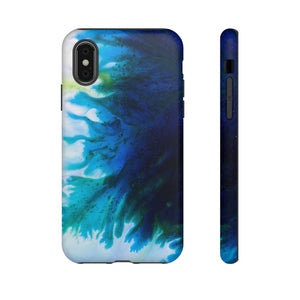 Blue Liquid Ink Art - Protective Phone Case