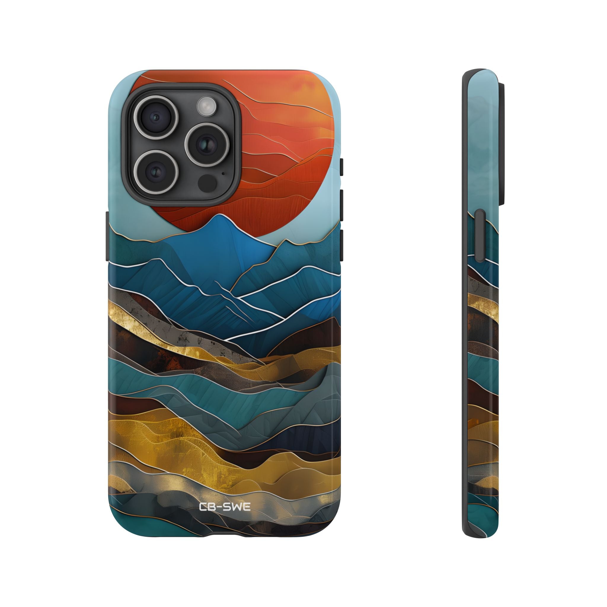 Sunset Geometry Waves - iPhone Case