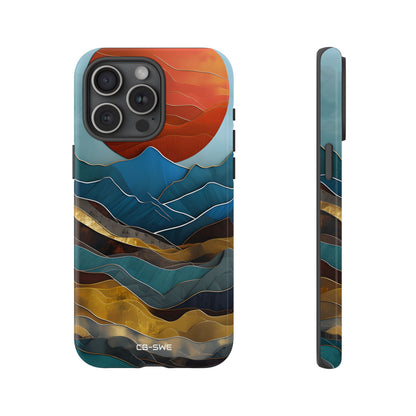 Sunset Geometry Waves - iPhone Case