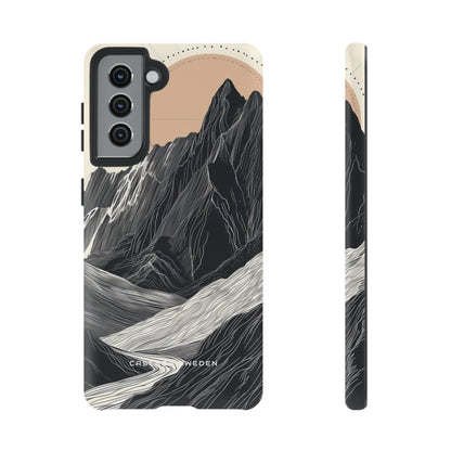 Minimalist Mountain Landscape with Flowing River  Samsung S21 - Tough Phone Case