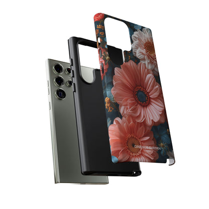 Coral Teal Blooms - Tough Samsung S23 Phone Case