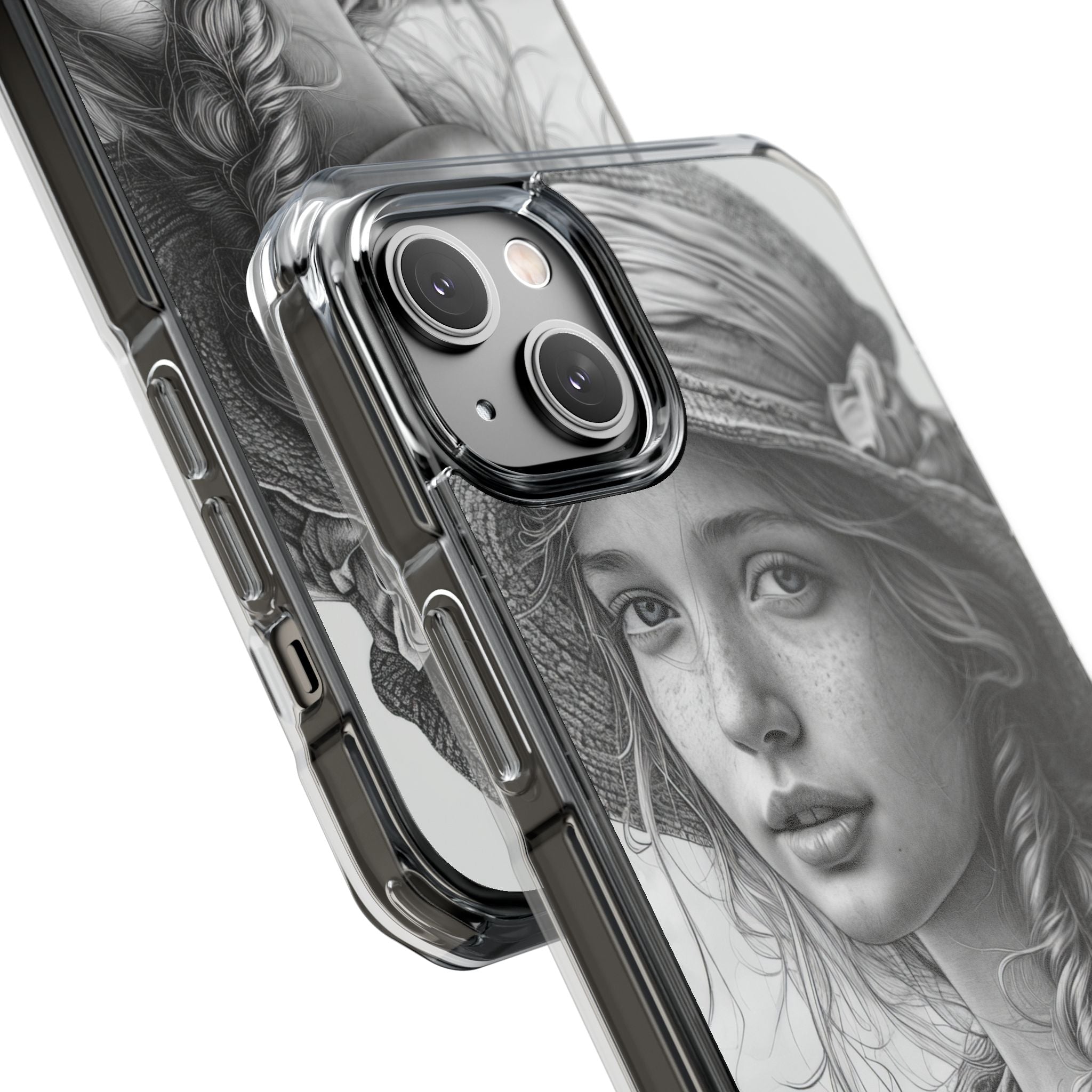 Serene Sketch Portrait - Phone Case for iPhone