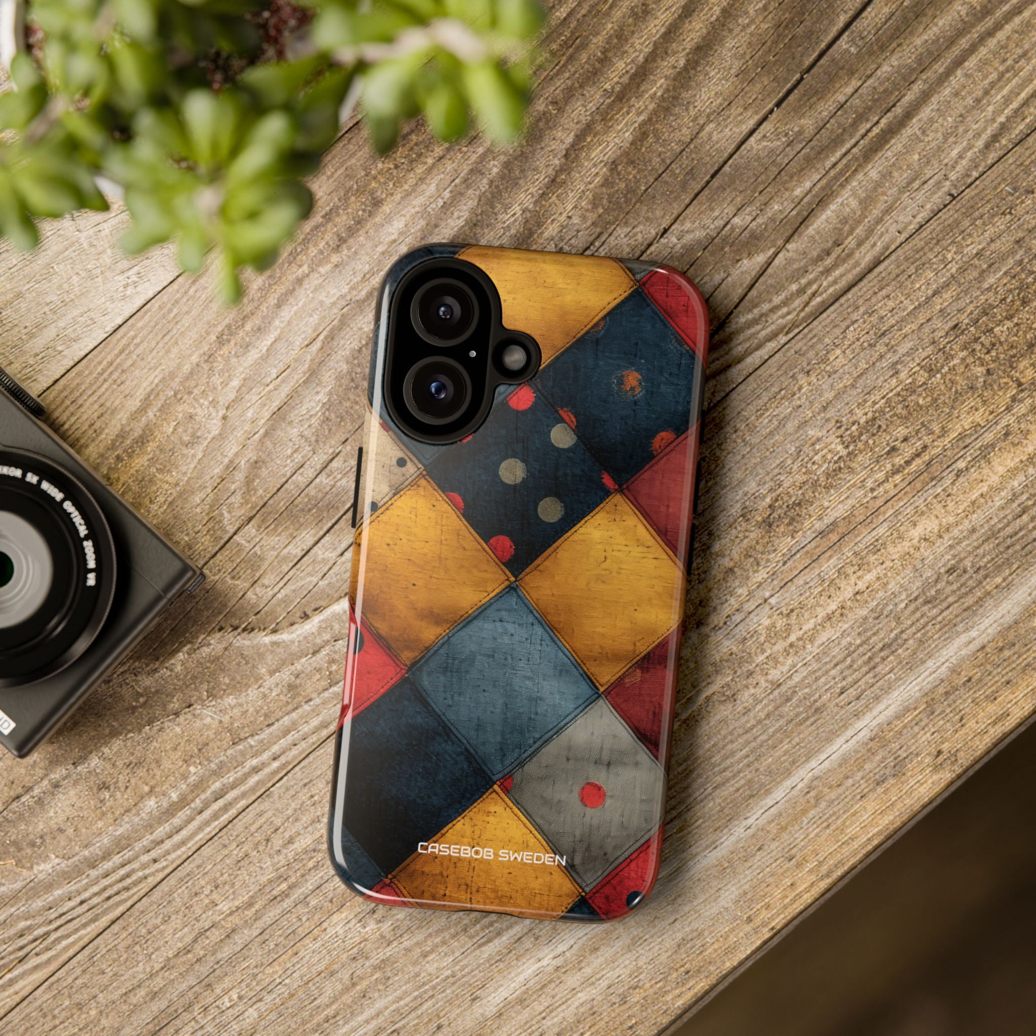 Blue Red Patchwork - Tough iPhone 16 Phone Case