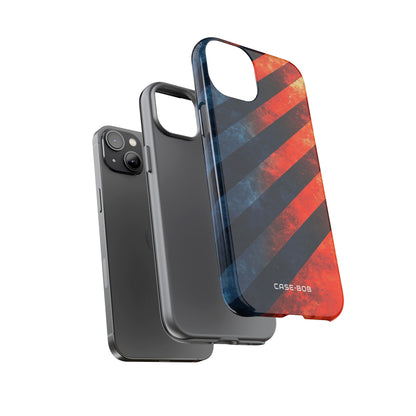 Diagonal Stripes Blaze iPhone 14 Plus Case - Tough