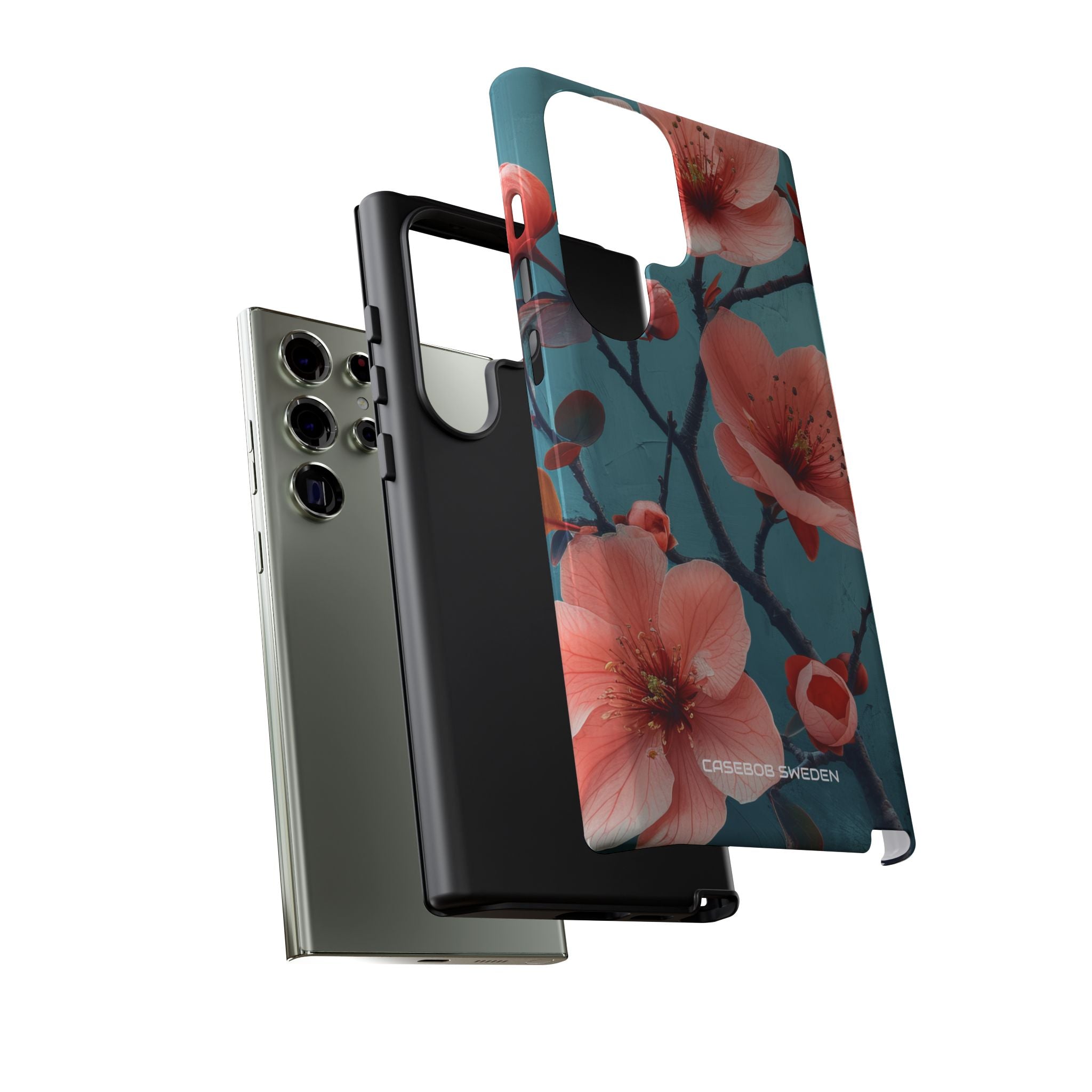 Teal Coral Blossom - Tough Samsung S23 Phone Case