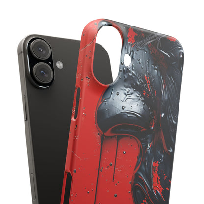 Textured Crimson Bloom iPhone 16 - Slim Phone Case