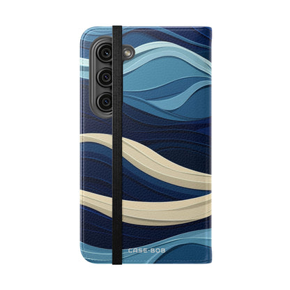 Blue Wave Flow - Samsung S23 Case - Wallet