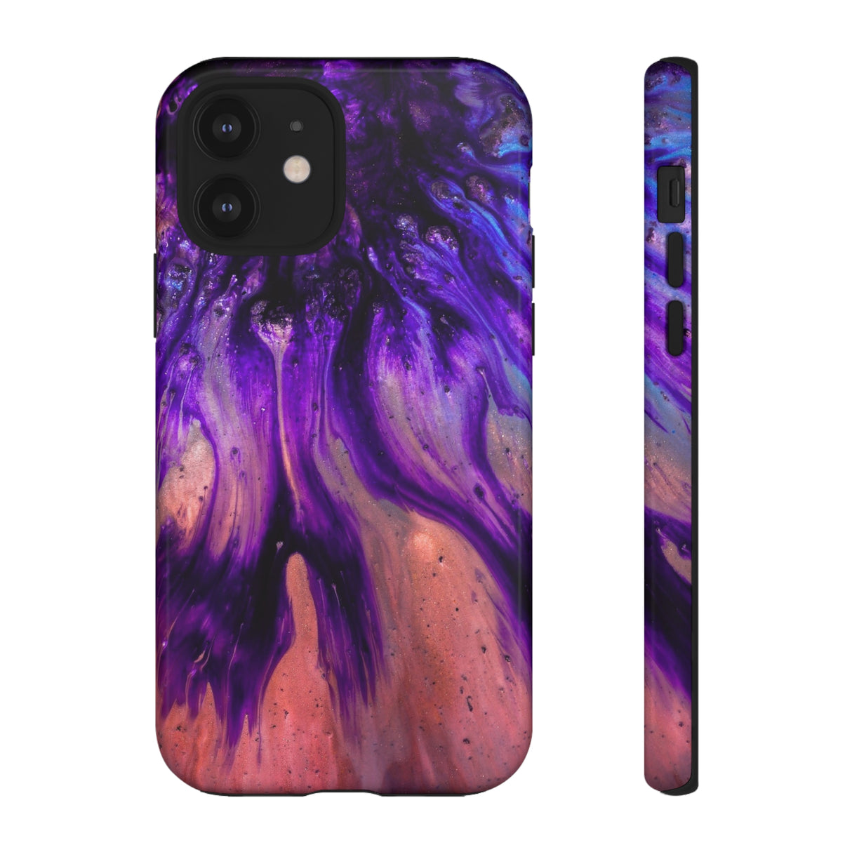 Purple Flow Ink Art iPhone Case (Protective) iPhone 12 Glossy Phone Case