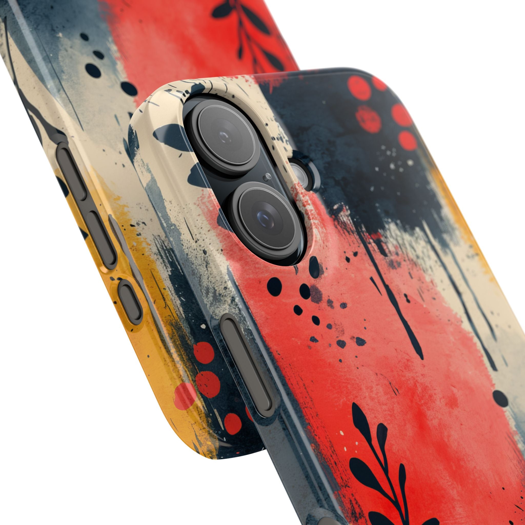 Red Blue Abstract Florals - Slim iPhone 16 Phone Case