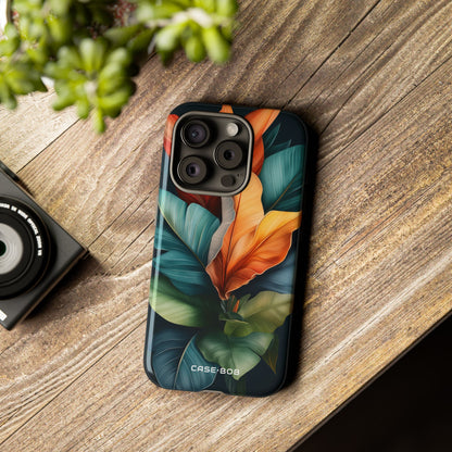 Tropical Leafburst iPhone 15 Pro Case - Tough