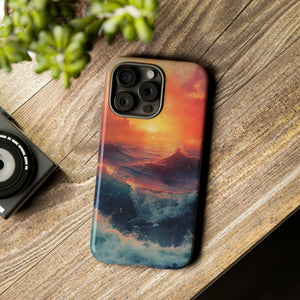 Pastel Waves at Sundown - Protective Phone Case