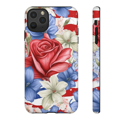 Roses Embrace Stripes - iPhone Case