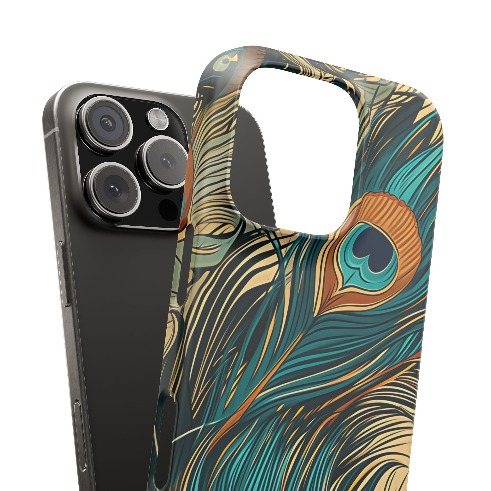 Jugendstil Pfau Eleganz iPhone 16 - Schlanke Handyhülle