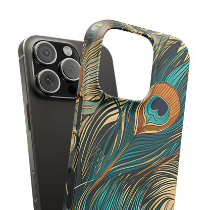 Jugendstil Pfau Eleganz iPhone 16 - Schlanke Handyhülle