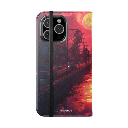 Yellow Moon Reflection - iPhone 16 Max Case - Wallet