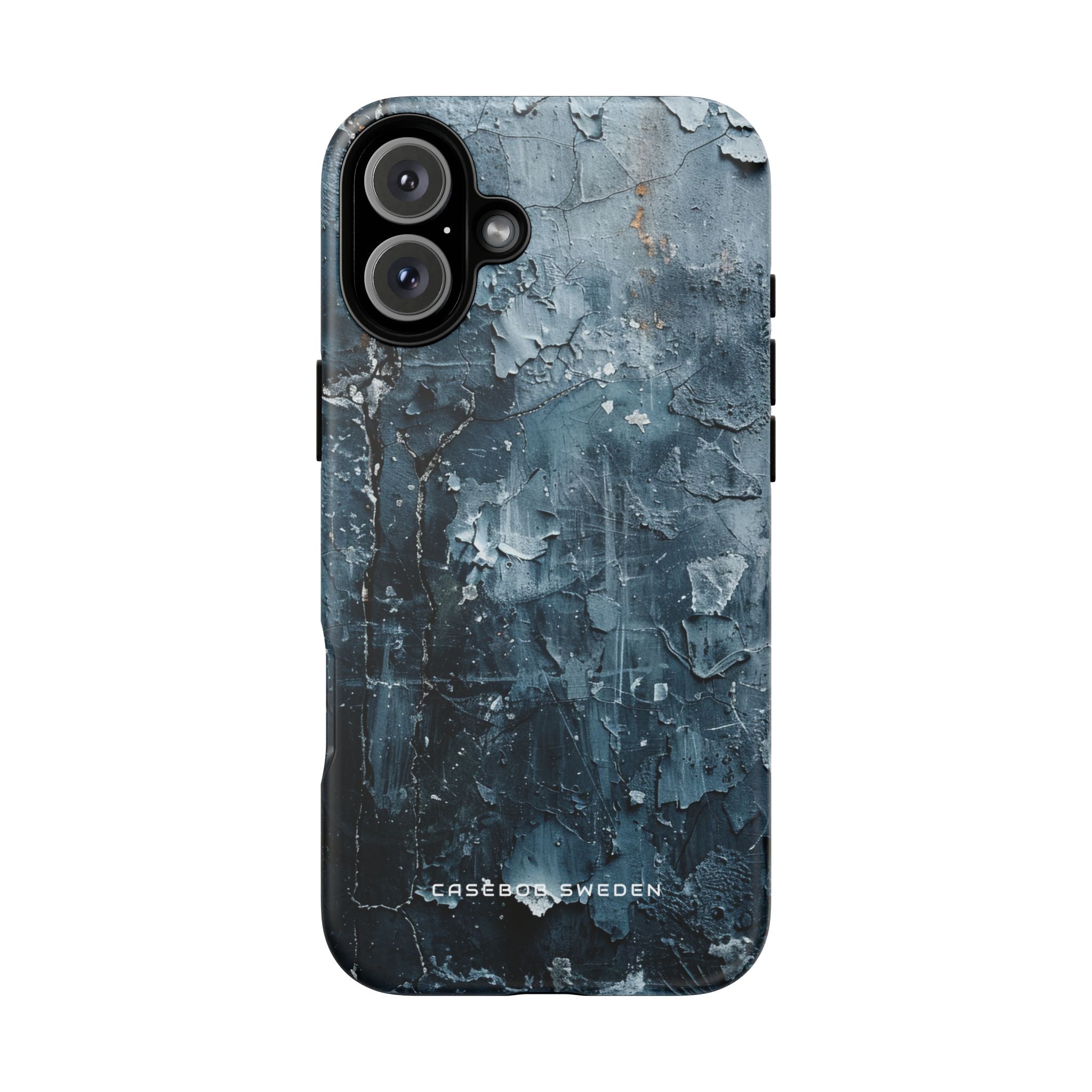 Weathered Blue Tapestry with Cracked Layers iPhone 16 - Tough Phone Case