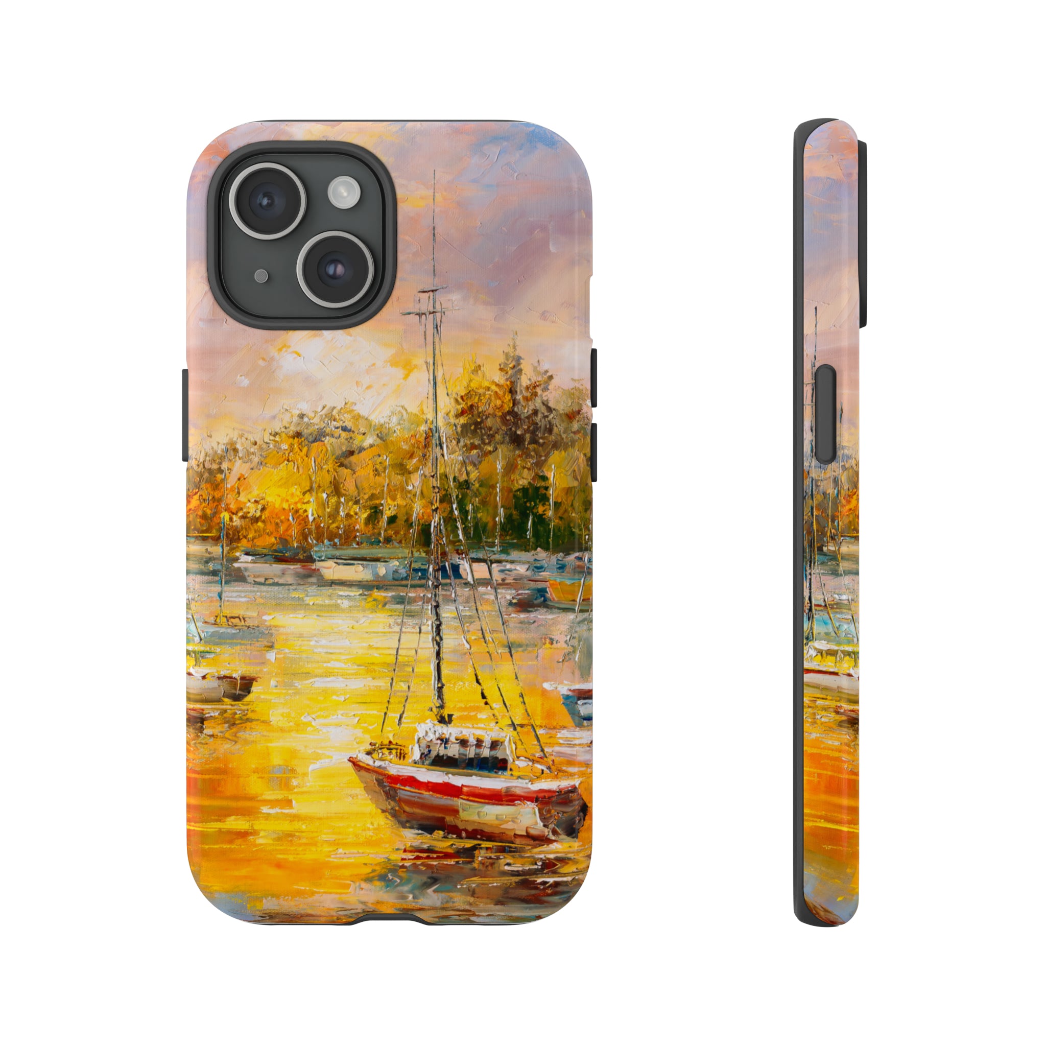 Oil Painting - Harbor View - Protective Phone Case