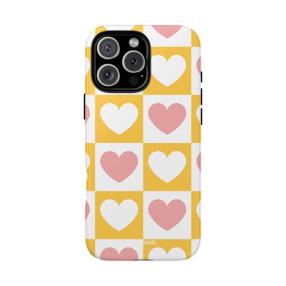 Heart Grid Harmony - iPhone Case