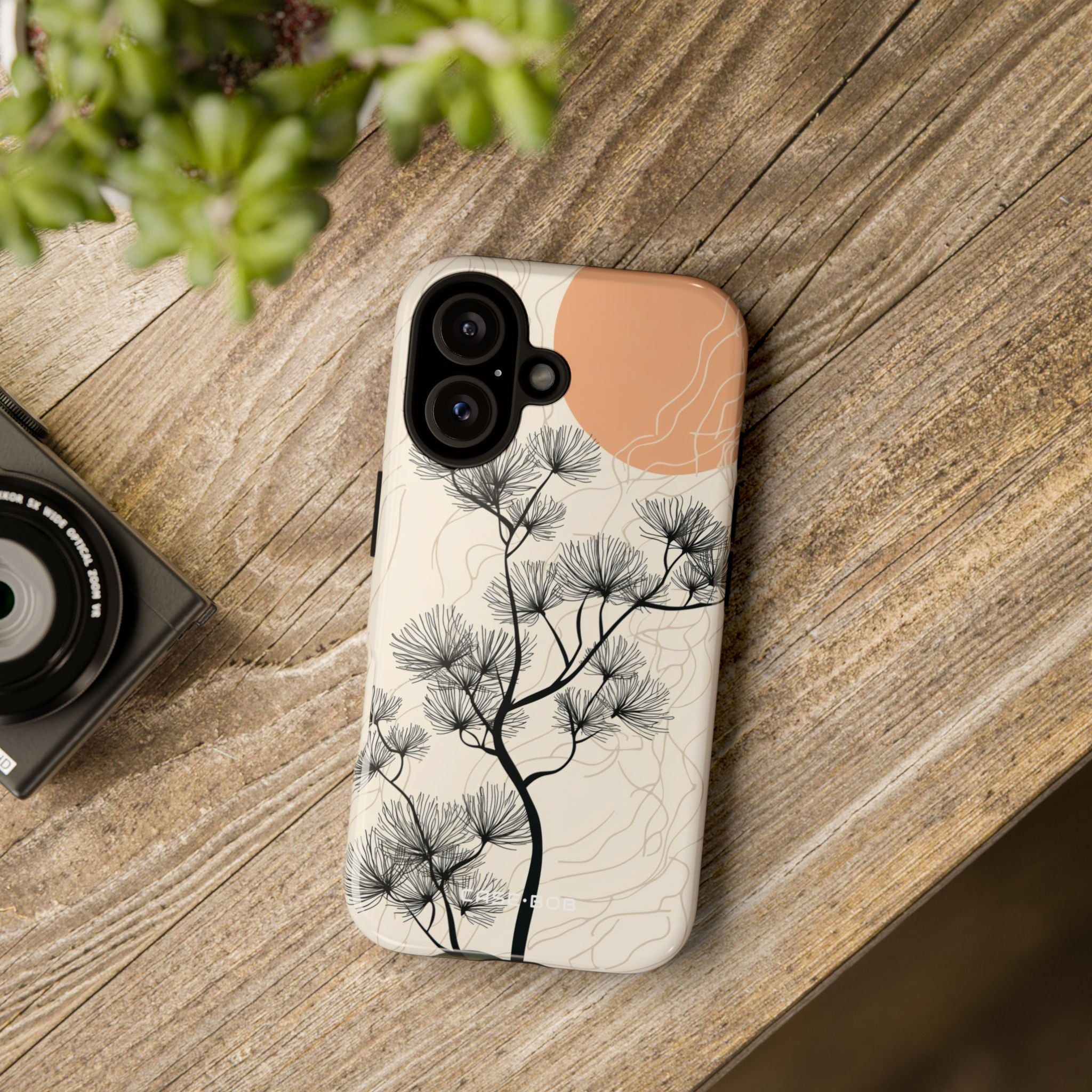 Spiky Tree Sunset iPhone 16 Plus Case - Tough