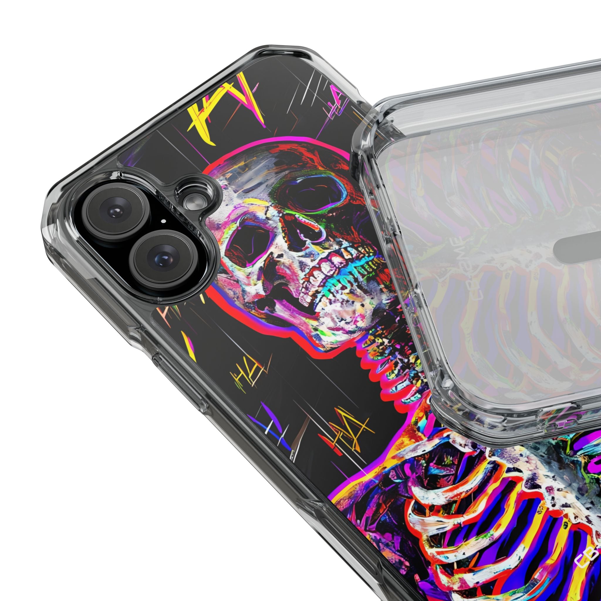 Neon Skeleton Chaos iPhone Case - Impact