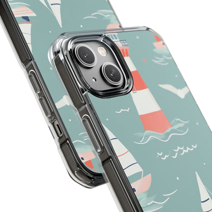 Lighthouse Nautical Charm - Clear Impact iPhone 14 Phone Case