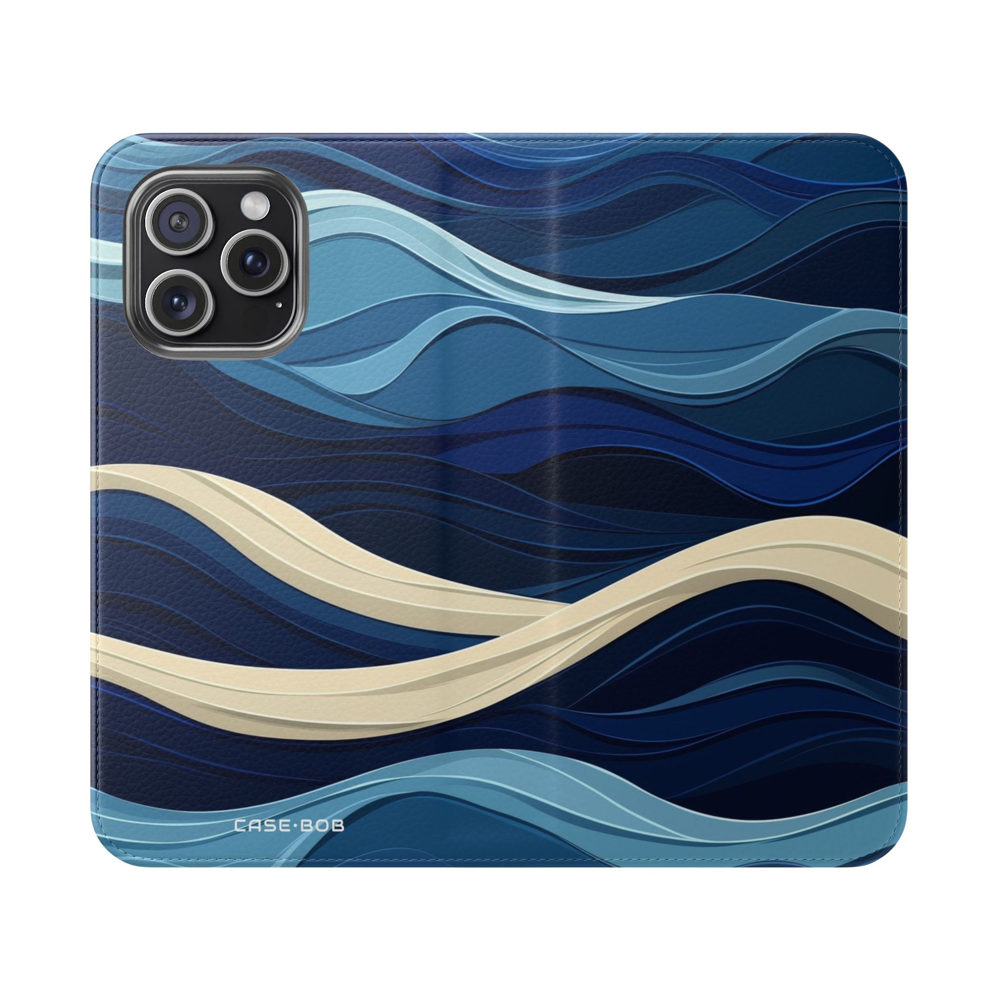 Blue Wave Flow - iPhone 15 Pro Max Case - Wallet