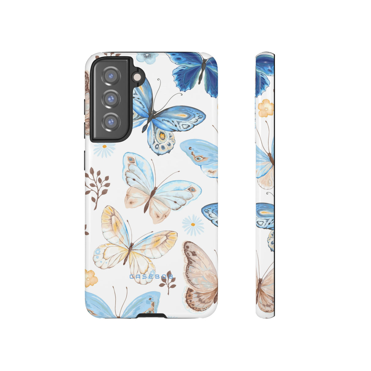 Flying Butterflies, Blue and Yellow iPhone case (Protective) - Protective Phone Case