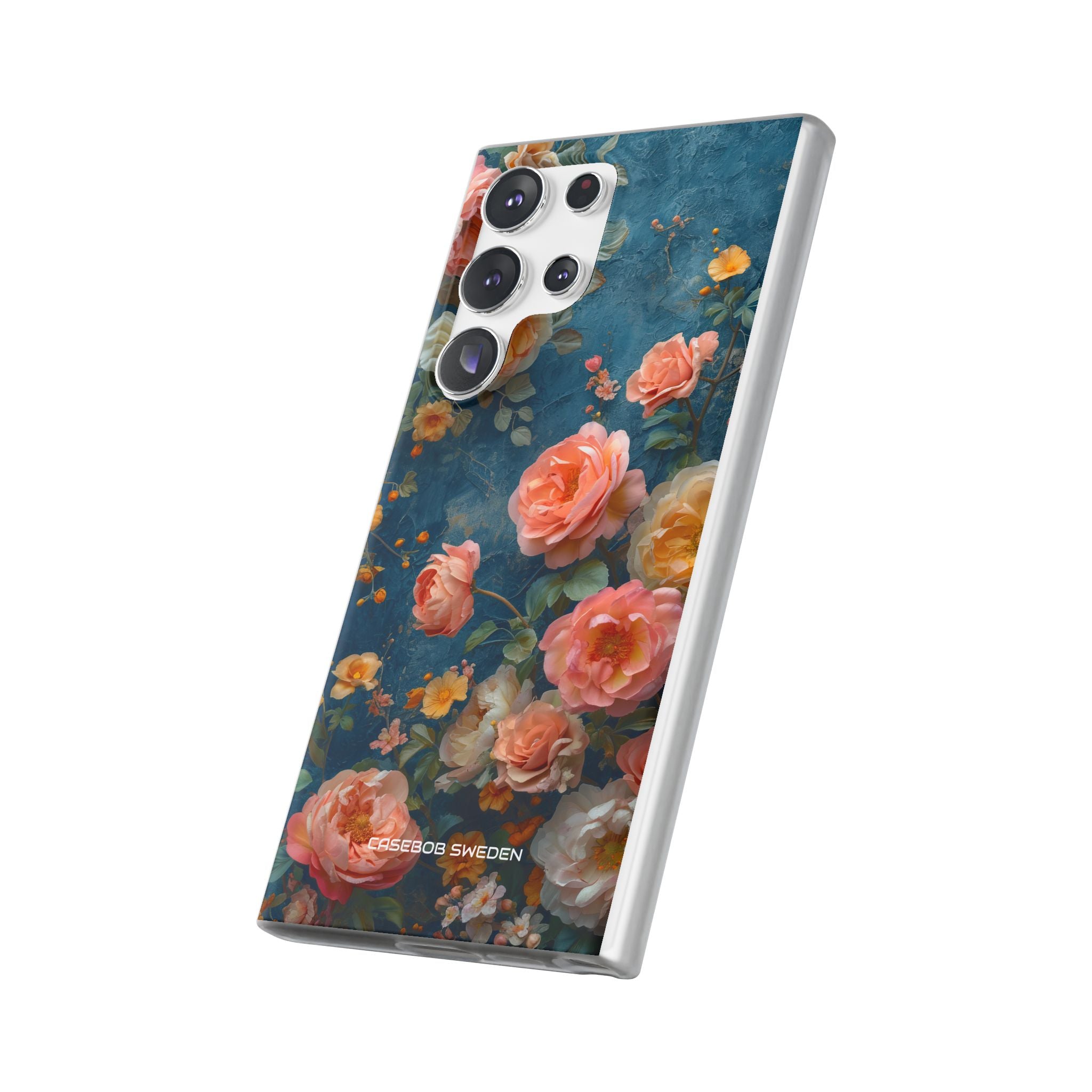 Blue Floral Elegance - Flexi Samsung S23 Phone Case