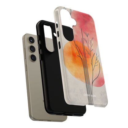 Curved Stem Sunset Samsung S24 Case - Tough