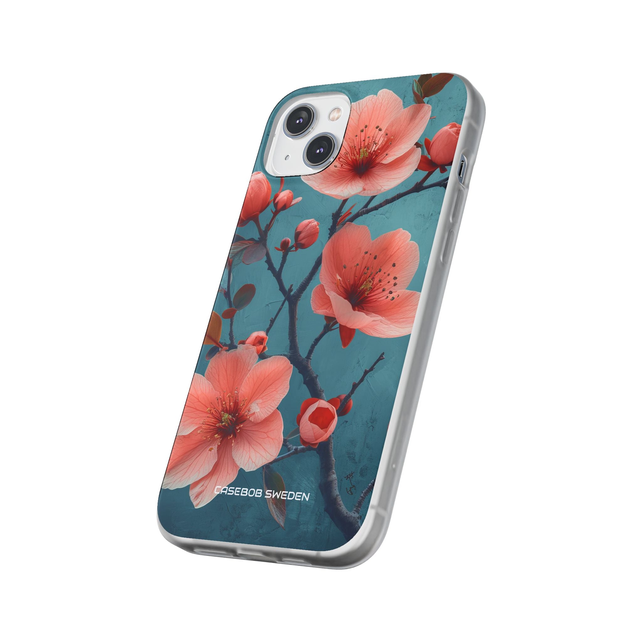 Teal Coral Blossom - Flexi iPhone 14 Phone Case