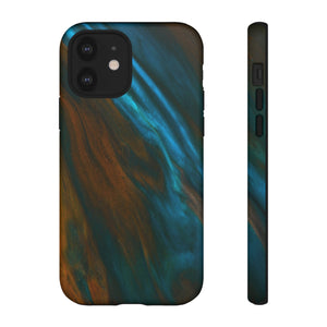 Neon Blue Ink Art iPhone Case (Protective) iPhone 12 Matte Phone Case