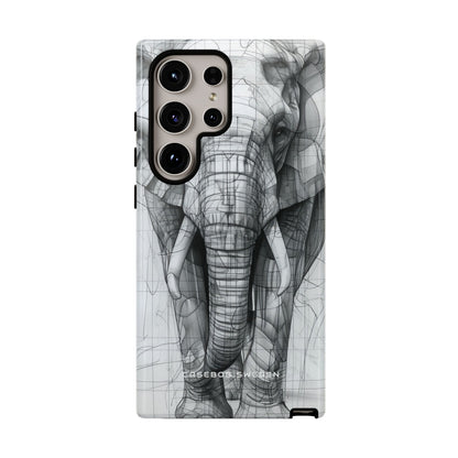 Elephant Line Geometry Samsung S24 - Tough Phone Case