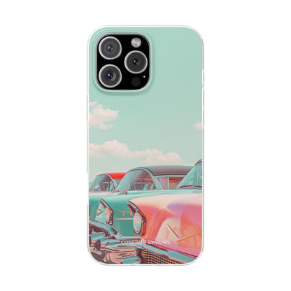 Vintage Turquoise Cars - Flexi iPhone 16 Phone Case