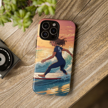 Surfing Into Sunset - iPhone Case