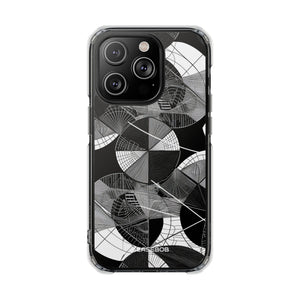 Geometrische Eleganz – Handyhülle für iPhone (Clear Impact – Magnetisch)