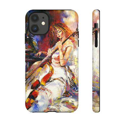 Oil panting - Girl playing Violoncello - Protective Phone Case