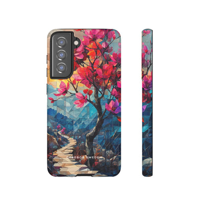 Vibrant Geometric Tree Landscape  Samsung S21 - Tough Phone Case