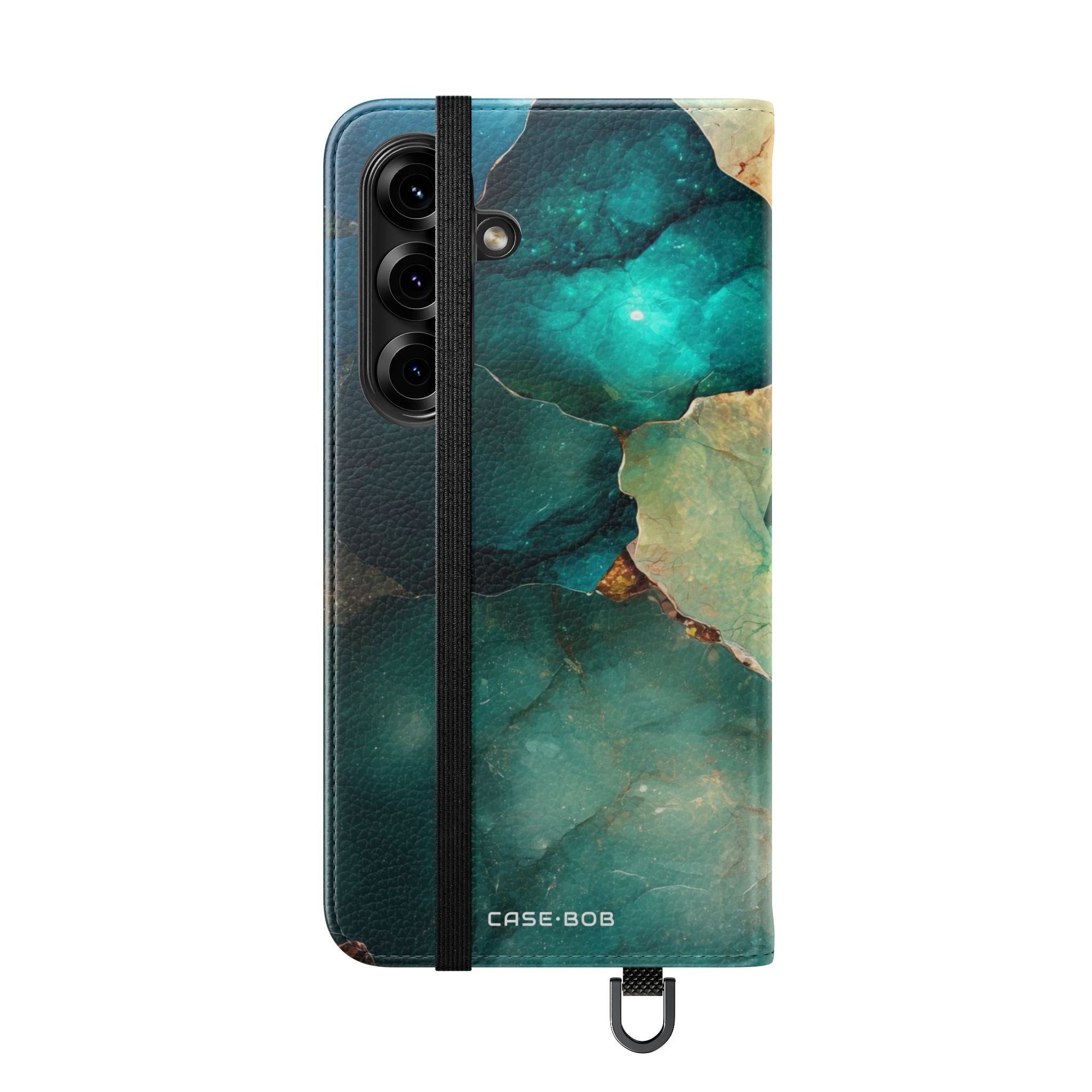 Gebroken edelsteen teal - Samsung S25 case - portemonnee