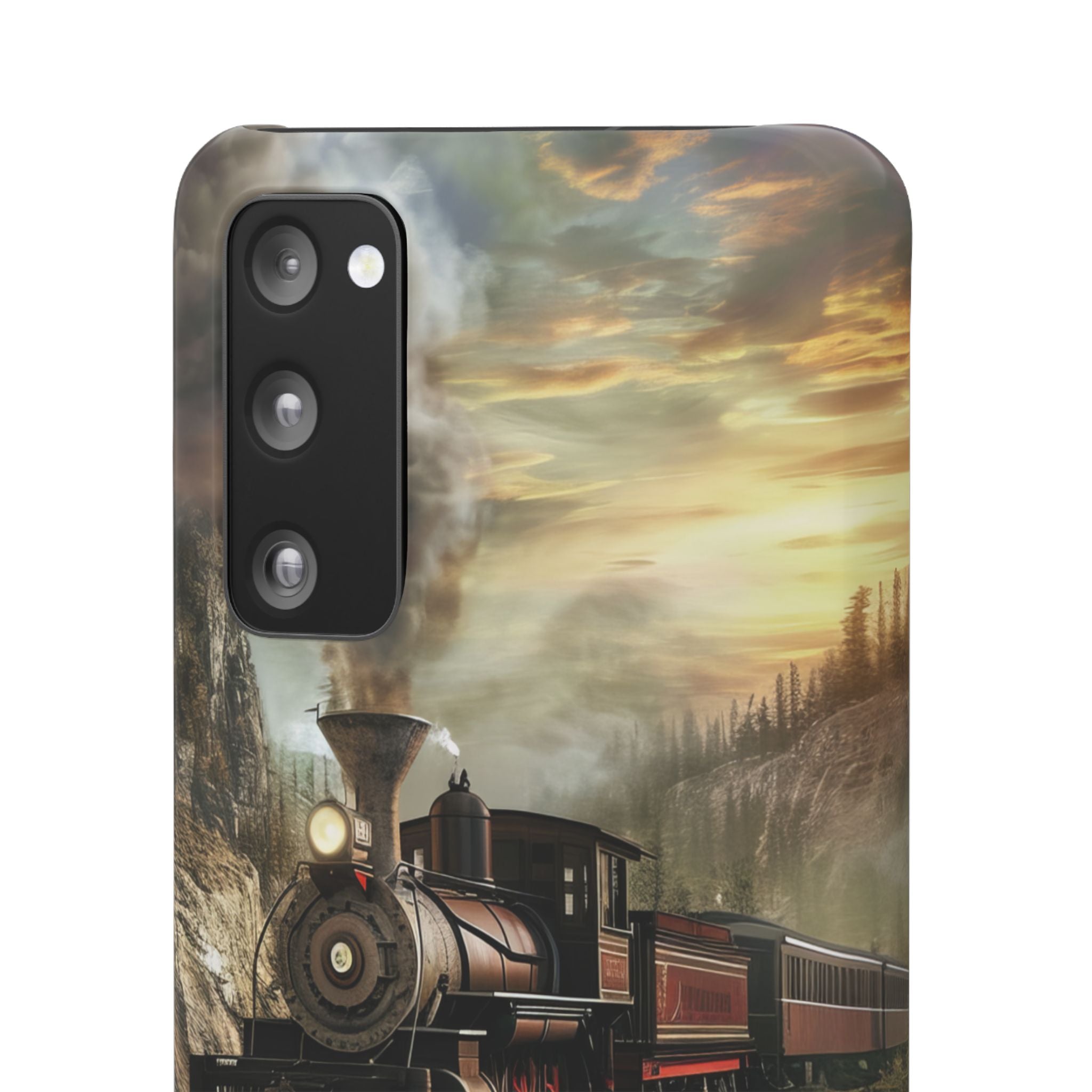 Vintage Steam Train Crossing Mountain Bridge Samsung S20 - Slim Phone Case