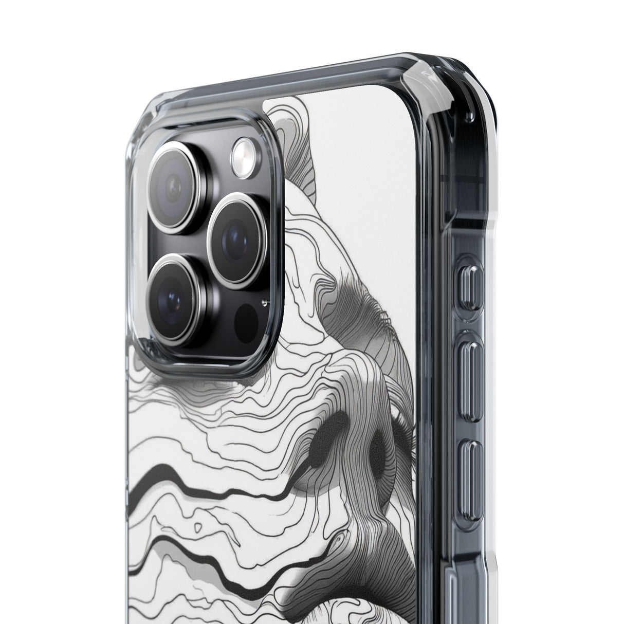 Topographic Serenity - Phone Case for iPhone (Clear Impact - Magnetic)