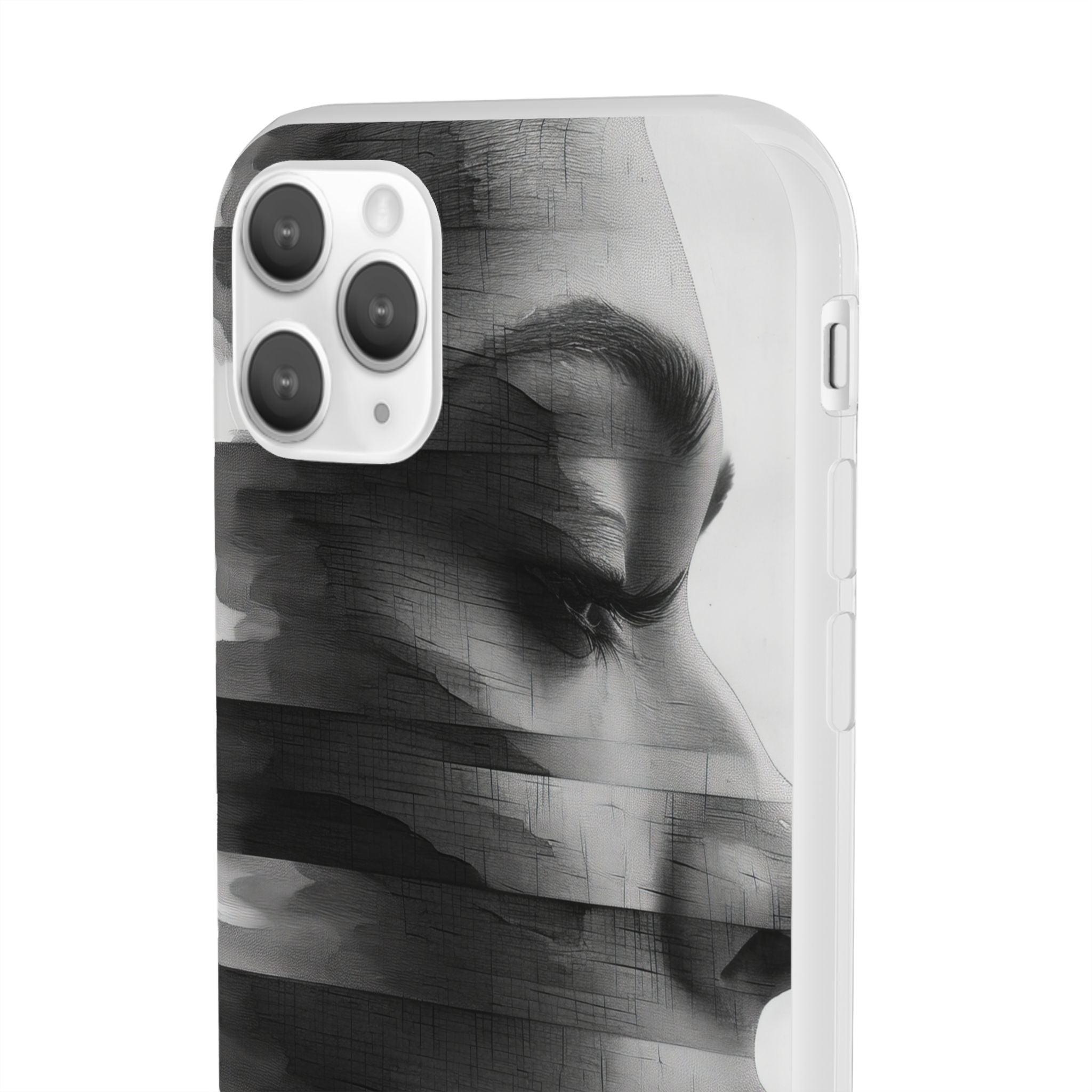 Abstract Glitch Portrait | Flexible Phone Case for iPhone