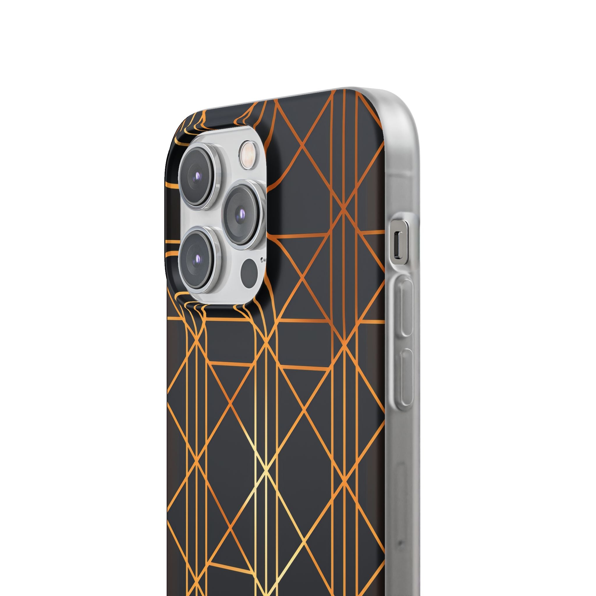 Golden Geometric Elegance iPhone 14 - Flexi Phone Case