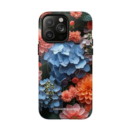 Blue Floral Bliss - Tough + MagSafe® iPhone 14 Phone Case