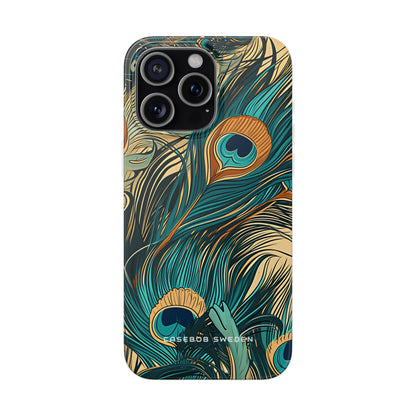 Jugendstil Pfau Eleganz iPhone 15 - Flexi Handyhülle