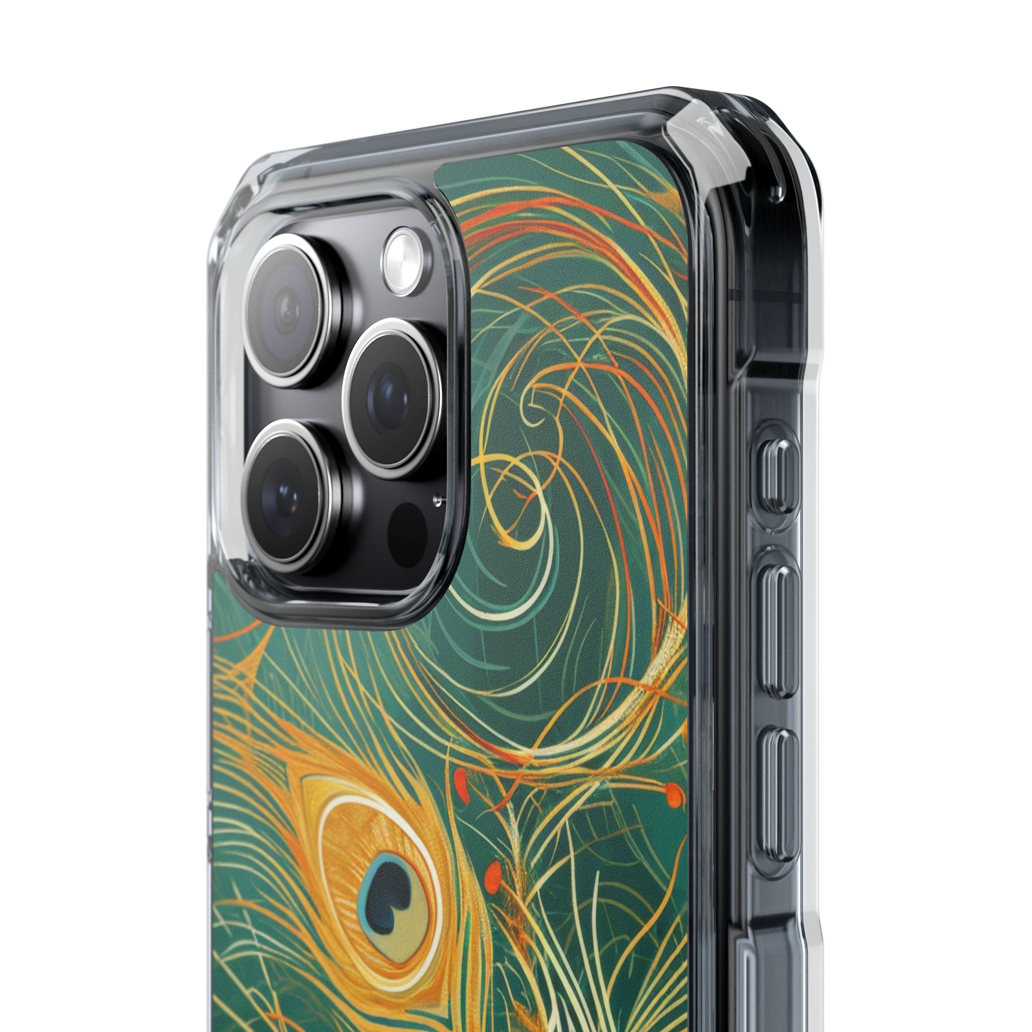 Vibrant Peacock Whirl iPhone 15 - Impact Clear+