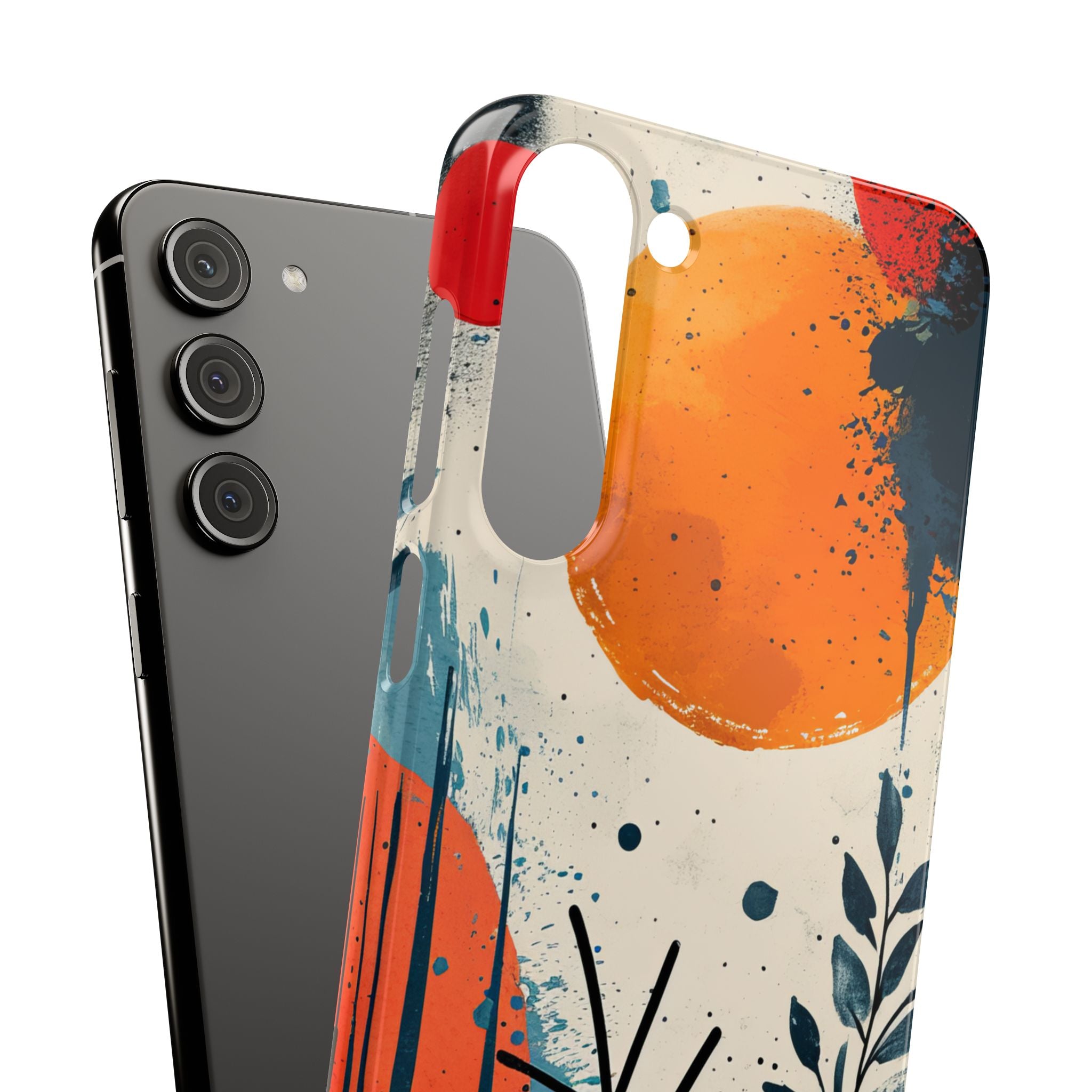 Orange Blue Splash - Slim Samsung S23 Phone Case