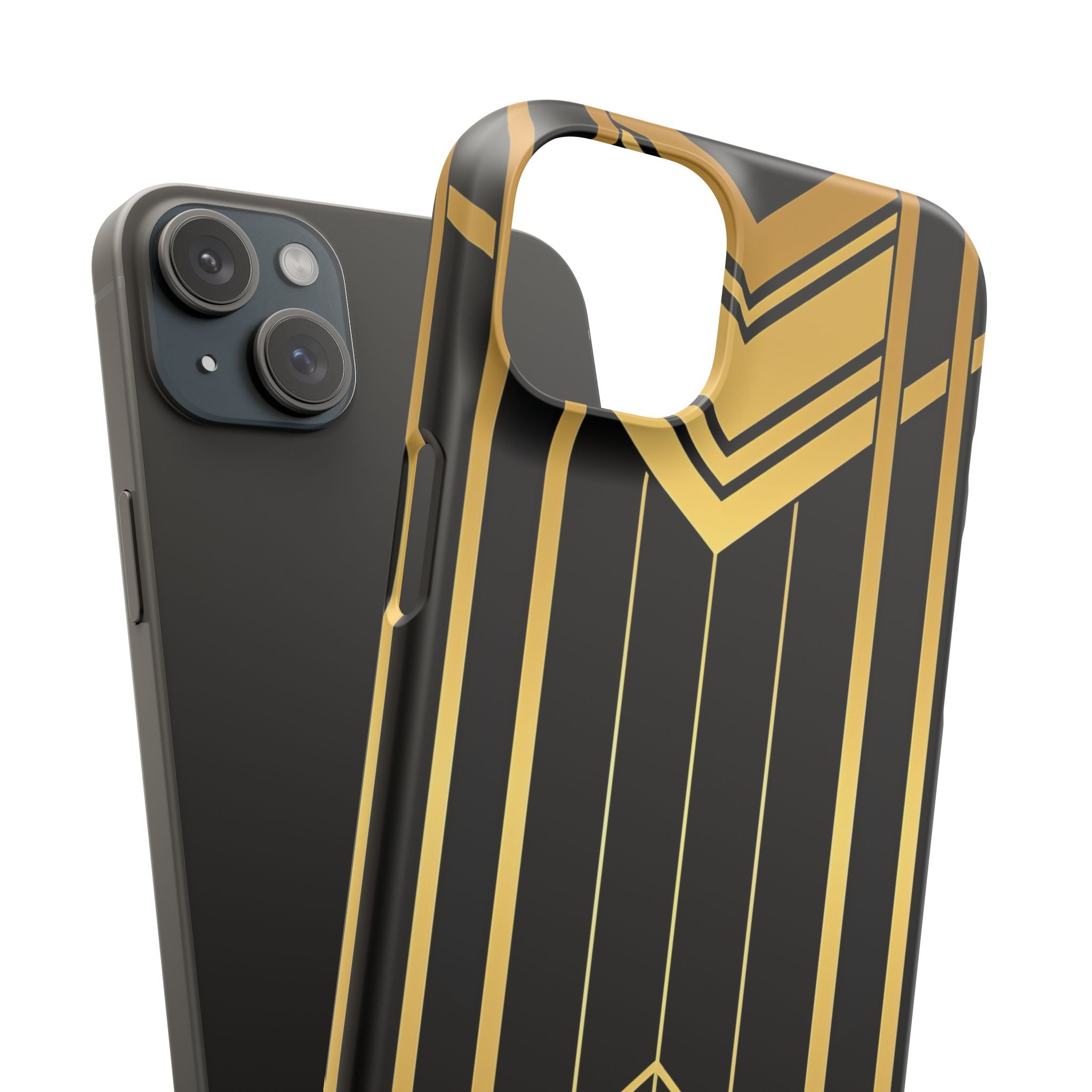 "Golden Art Deco Symmetry in Geometric Elegance" iPhone 15 - Slim Phone Case