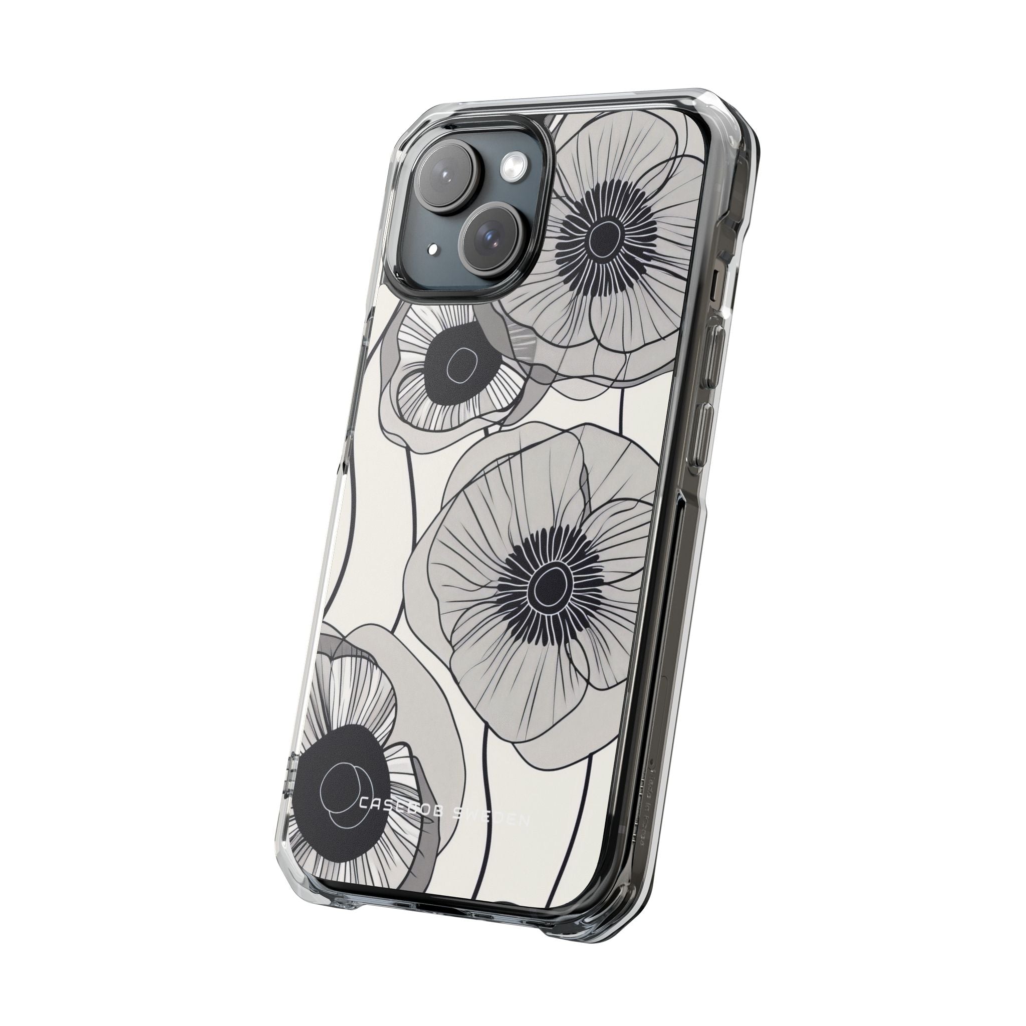 Modern Minimalist Flowers iPhone 15 - Clear Impact Phone Case