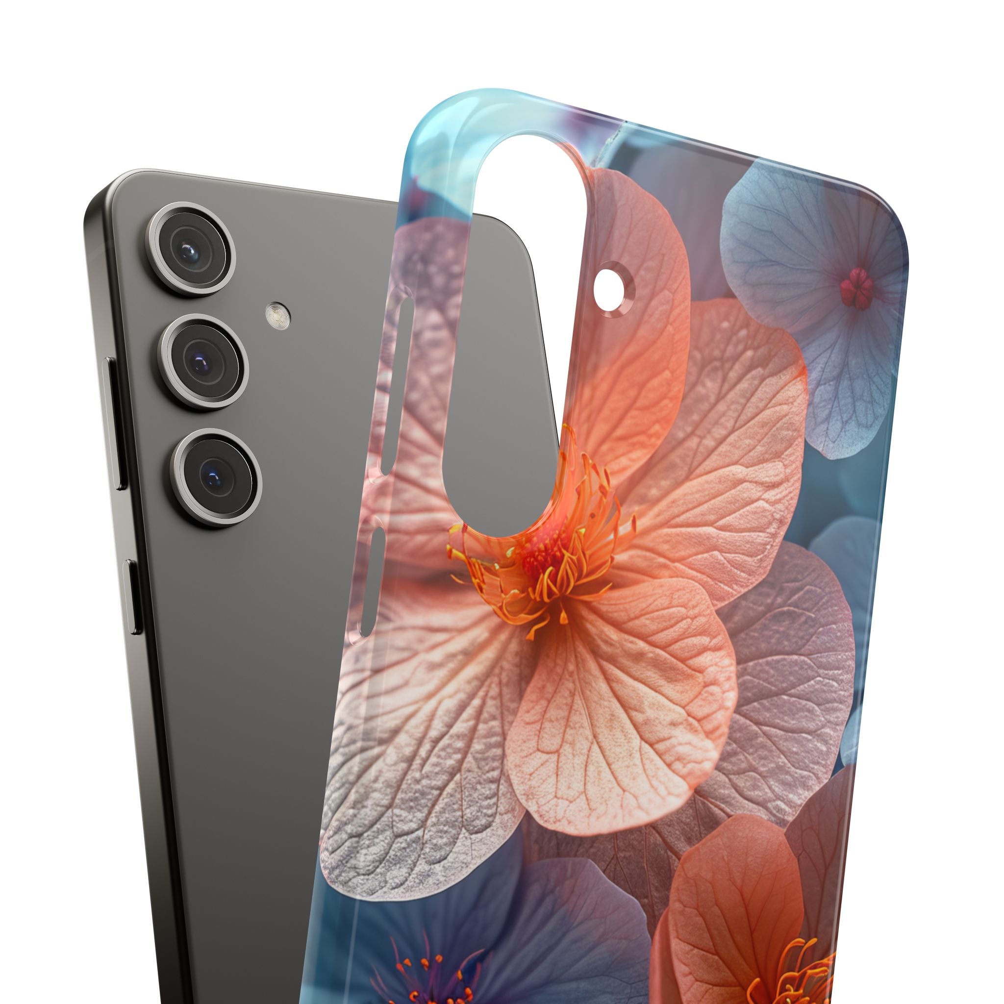 Peach Blossom Serenity - Slim Samsung S24 Phone Case