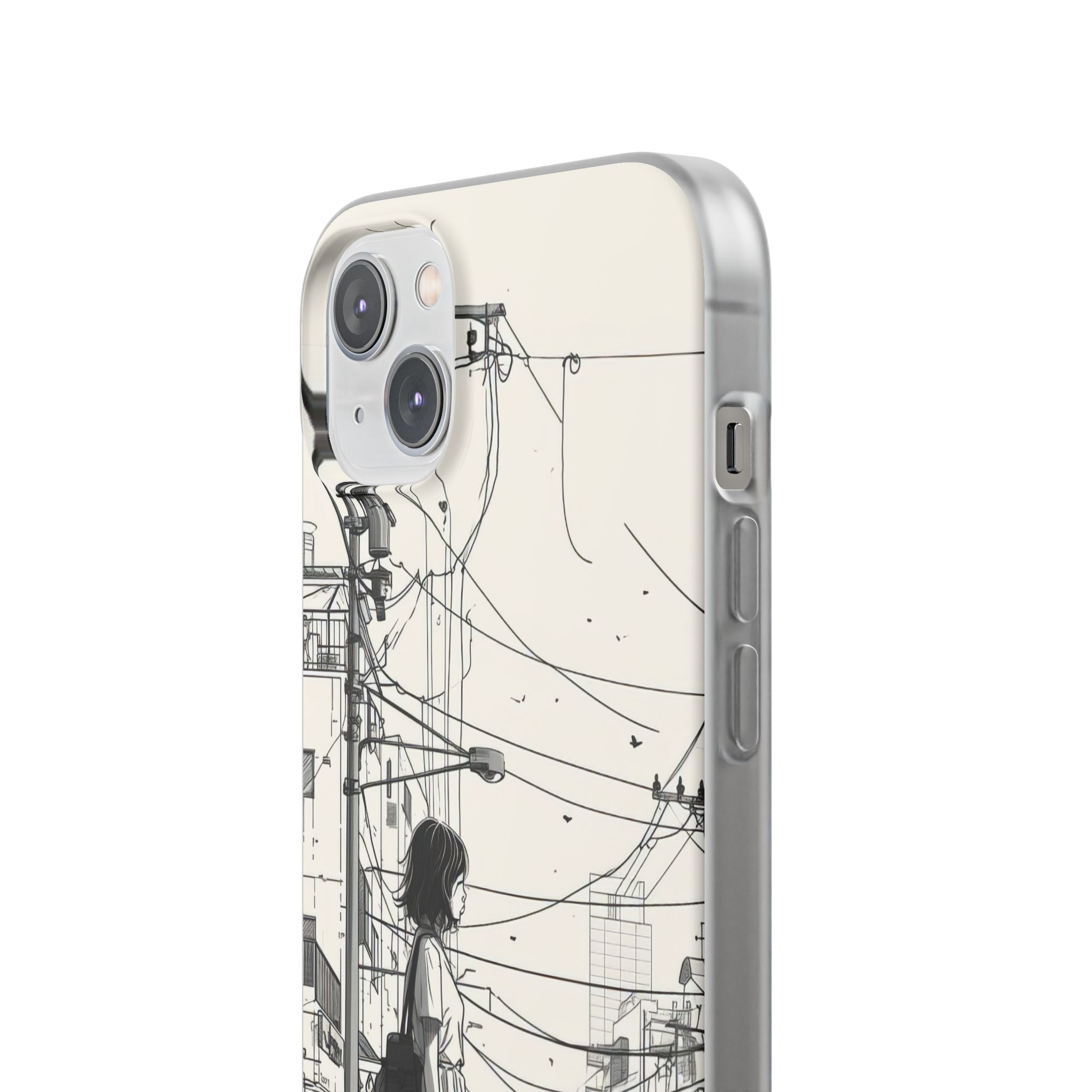 Urban Solitude Sketch | Flexible Phone Case for iPhone